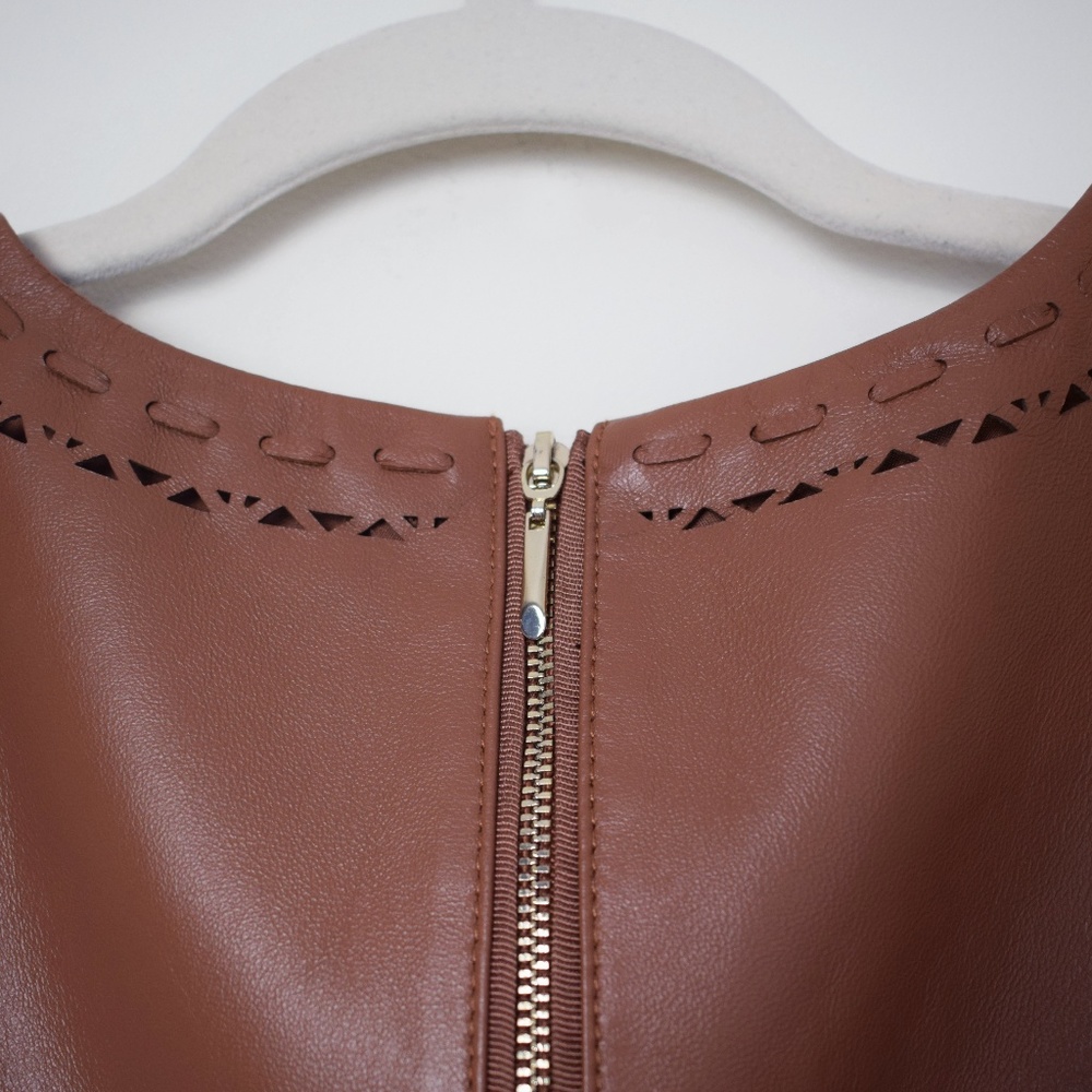 White House Black Market Leather Tank Top Size 2 - Picture 3 of 6